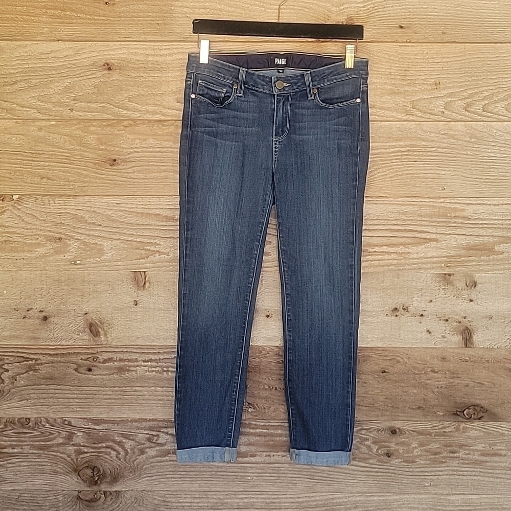 Paige Skyline Crop Rolled Hem Jeans Size 28